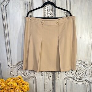 To the Max Cream A-Line Pleated Mini Skirt